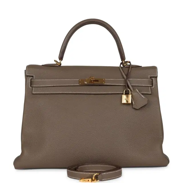 hermes Pre-owned Hermes Kelly Retourne 35 Etoupe Togo Gold Hardware