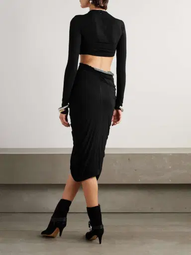 Isabel Marant Bessie Cutout Crystal-embellished Ruched Jersey Midi Dress | Thumbnail 3
