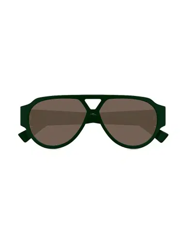 Bottega Veneta Men's Bold Triangle Stud 59MM Pilot Sunglasses - Brown Green | Thumbnail 2 Bottega Veneta Men's Bold Triangle Stud 59MM Pilot Sunglasses - Brown Green | Thumbnail 2
