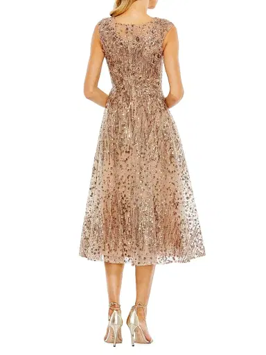Mac Duggal Women's Sequined Cap-Sleeve Cocktail Dress - Bronze | Thumbnail 2 Mac Duggal Women's Sequined Cap-Sleeve Cocktail Dress - Bronze | Thumbnail 2