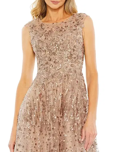 Mac Duggal Women's Sequined Cap-Sleeve Cocktail Dress - Bronze | Thumbnail 3 Mac Duggal Women's Sequined Cap-Sleeve Cocktail Dress - Bronze | Thumbnail 3