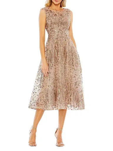 Mac Duggal Women's Sequined Cap-Sleeve Cocktail Dress - Bronze | Thumbnail 1 Mac Duggal Women's Sequined Cap-Sleeve Cocktail Dress - Bronze | Thumbnail 1