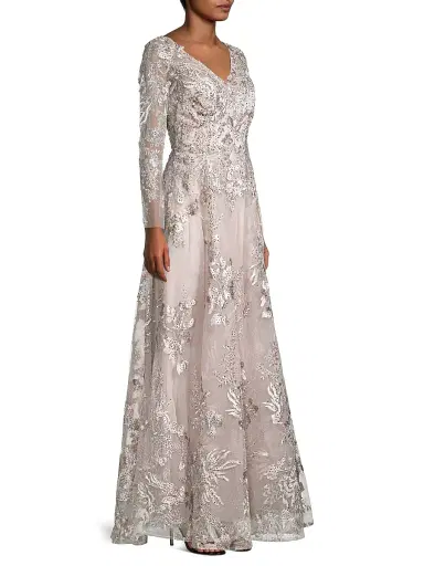 Mac Duggal Women's Embroidered Lace Gown - Vintage Lilac | Thumbnail 4 Mac Duggal Women's Embroidered Lace Gown - Vintage Lilac | Thumbnail 4