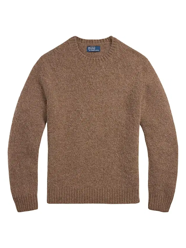 Polo Ralph Lauren Men's Suede-Patch Knit Sweater - Copper Melange