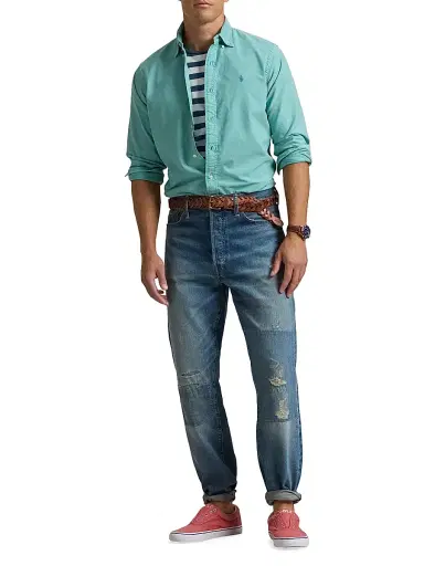 Polo Ralph Lauren Men's Classic-Fit Garment-Dyed Oxford Shirt - Deep Seafoam - Size XXL | Thumbnail 2
