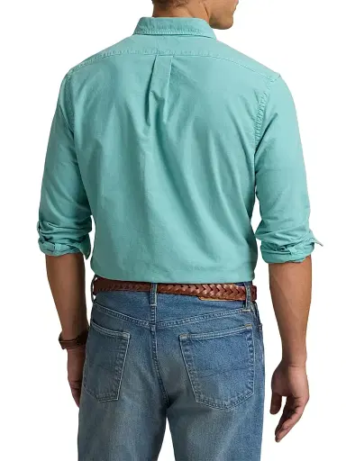 Polo Ralph Lauren Men's Classic-Fit Garment-Dyed Oxford Shirt - Deep Seafoam - Size XXL | Thumbnail 4