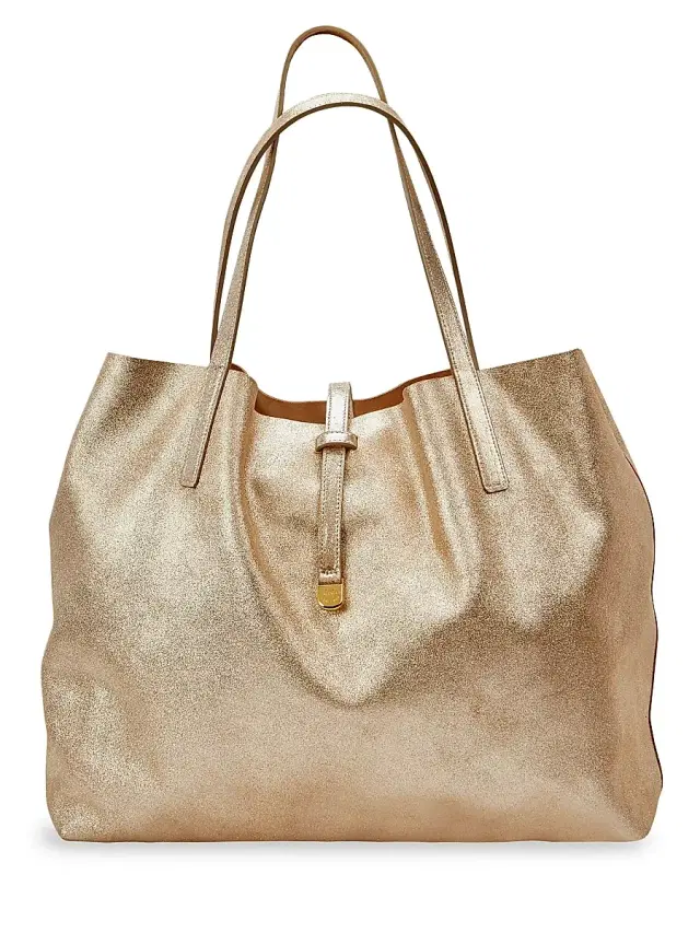 GiGi New York Women's Luna Reversible Metallic Leather & Suede Handbag - Gold