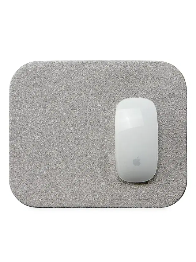 Leather Mouse Pad - Platinum Metallic