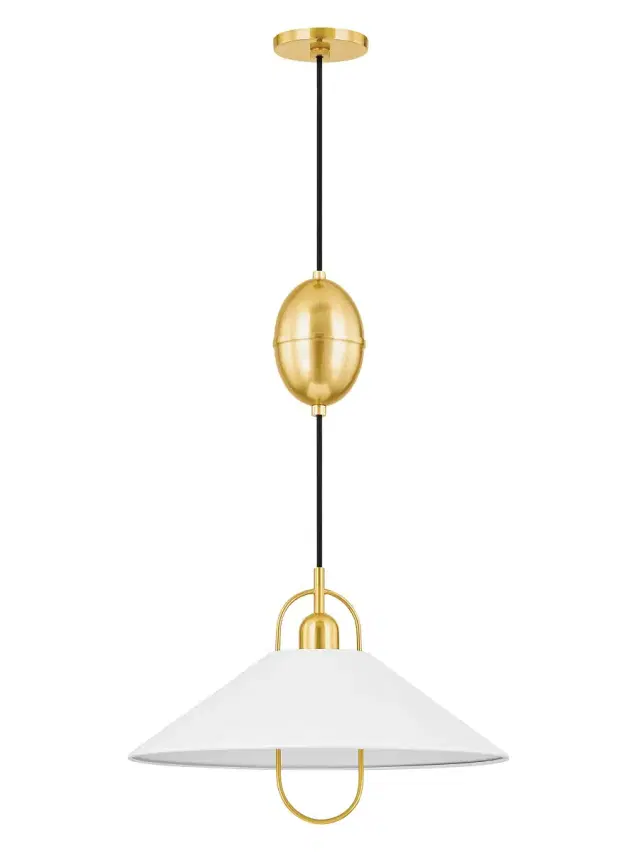Mariel Pendant - Aged Brass Soft White