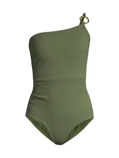 Change of Scenery Women's Kara O-Ring One-Piece Swimsuit - Olive Texture - Size Large | Thumbnail 1 Change of Scenery Women's Kara O-Ring One-Piece Swimsuit - Olive Texture - Size Large | Thumbnail 1
