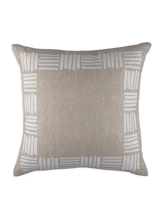 Lili Alessandra Aspen Linen & Hemp Euro Pillow - Natural And White
