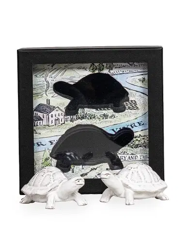 Juliska Clever Creatures 2-Piece Turtle Salt & Pepper Shaker Set - White Wash | Thumbnail 2