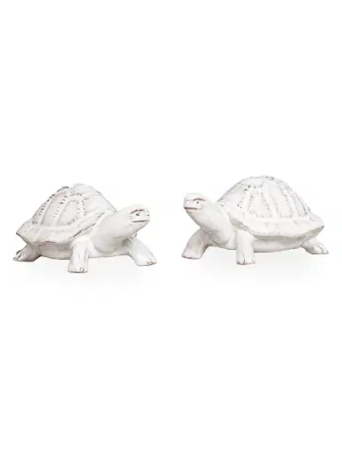 Juliska Clever Creatures 2-Piece Turtle Salt & Pepper Shaker Set - White Wash | Thumbnail 1