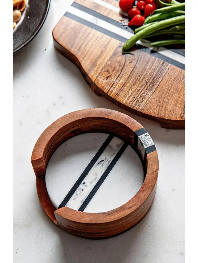Stonewood 4-Piece Striped Coaster Set