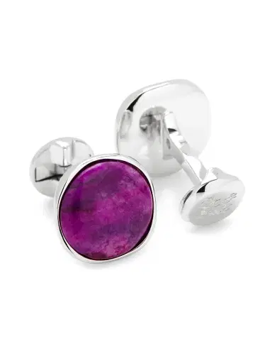 Cufflinks, Inc. Men's Round Galaxy Sterling Silver Cufflinks - Pink | Thumbnail 2