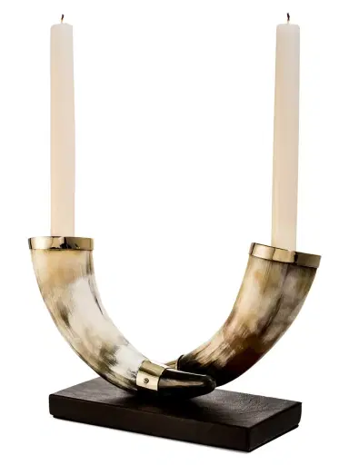 Ladorada Horn & Leather Candleholder | Thumbnail 1 Ladorada Horn & Leather Candleholder | Thumbnail 1