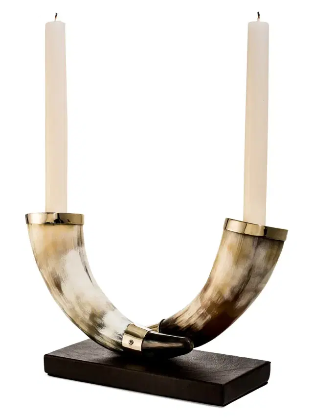 Horn & Leather Candleholder Horn & Leather Candleholder