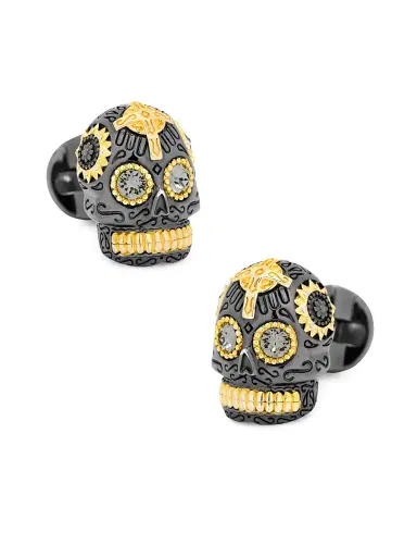 Cufflinks, Inc. Men's Day of the Dead Skull Sterling Silver Cufflinks - Grey | Thumbnail 1