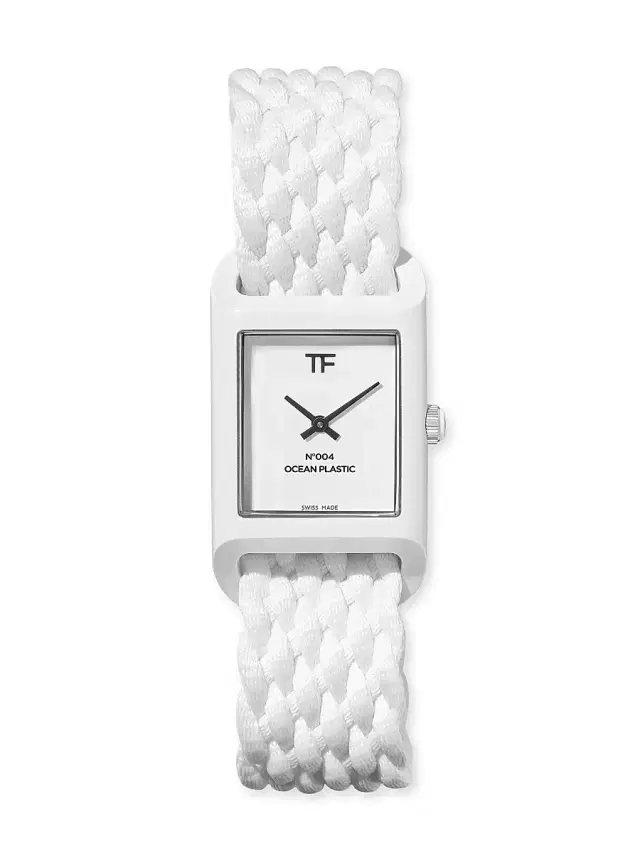 Men's N.004 Ocean Plastic Watch with Black Ocean Plastic Braided Strap - White