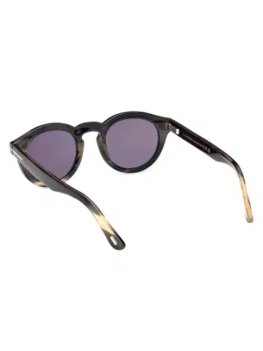 TOM FORD Men's 47MM Round Sunglasses - Brown Striped Brown | Thumbnail 5 TOM FORD Men's 47MM Round Sunglasses - Brown Striped Brown | Thumbnail 5
