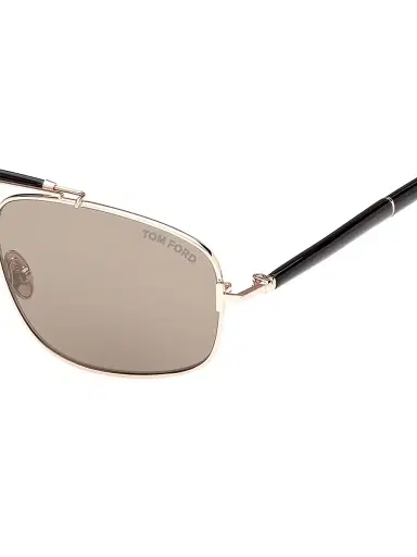 TOM FORD Men's 57MM Navigator Sunglasses - Rose Gold Amber Mirror | Thumbnail 3