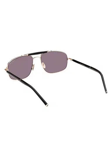 TOM FORD Men's 57MM Navigator Sunglasses - Rose Gold Amber Mirror | Thumbnail 5