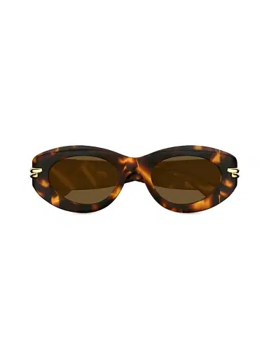 Bottega Veneta Women's Bold Ribbon 51MM Oval Sunglasses - Brown Light Havana | Thumbnail 2