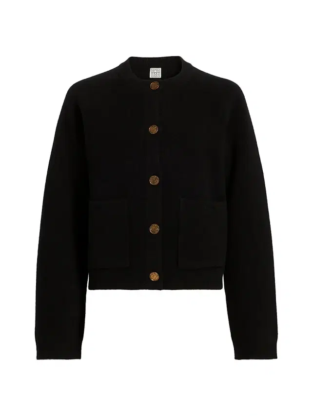 Women's Hammered Button Cardigan - Black