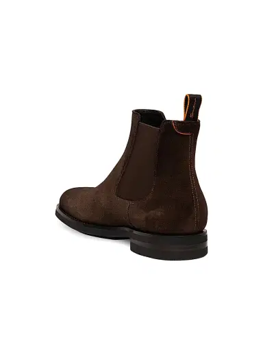 Santoni Men's Suede Chelsea Boots - Dark Brown | Thumbnail 3 Santoni Men's Suede Chelsea Boots - Dark Brown | Thumbnail 3