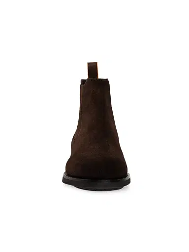 Santoni Men's Suede Chelsea Boots - Dark Brown | Thumbnail 6 Santoni Men's Suede Chelsea Boots - Dark Brown | Thumbnail 6