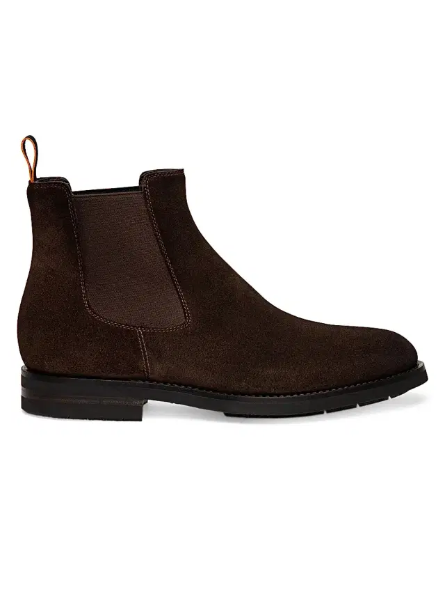 Men's Suede Chelsea Boots - Dark Brown