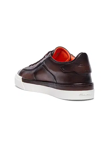 Santoni Men's Finn Leather Low-Top Sneakers - Brown | Thumbnail 3 Santoni Men's Finn Leather Low-Top Sneakers - Brown | Thumbnail 3