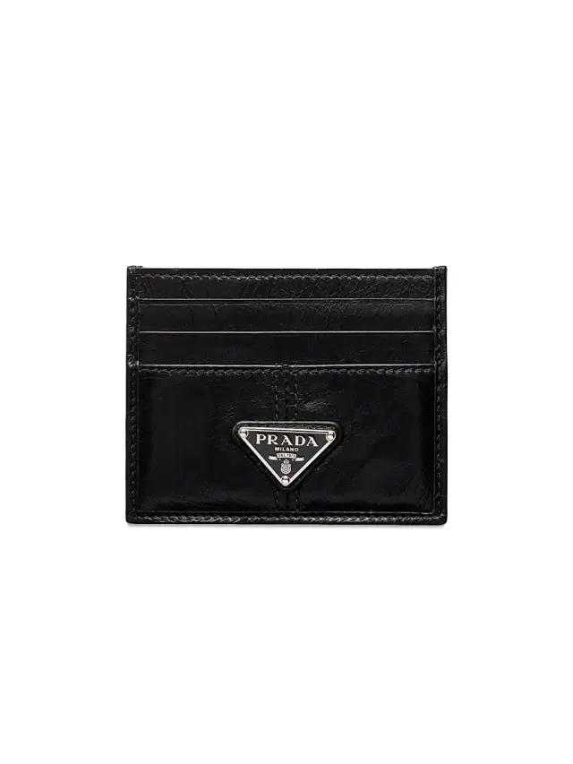 Prada Men's Leather Card Holder - Black