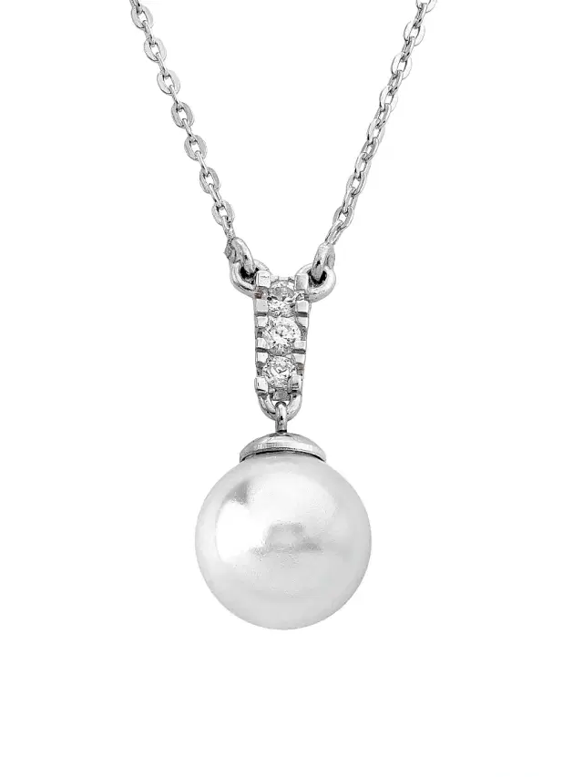 Women's Lilit Rhodium-Plate, Crystal & Faux Pearl Pendant Necklace - Pearl