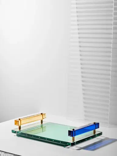 Reflections Copenhagen Panama Crystal Tray - Silver | Thumbnail 1