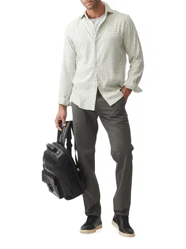 Rodd & Gunn Men's Teddington Check Cotton-Blend Button-Front Shirt - Pistachio - Size XXL | Thumbnail 2
