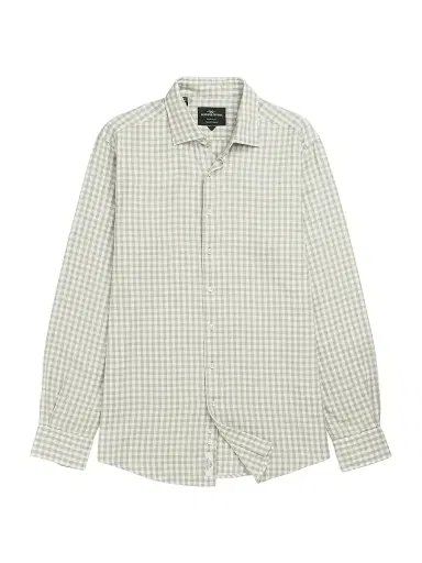 Rodd & Gunn Men's Teddington Check Cotton-Blend Button-Front Shirt - Pistachio - Size XXL | Thumbnail 1
