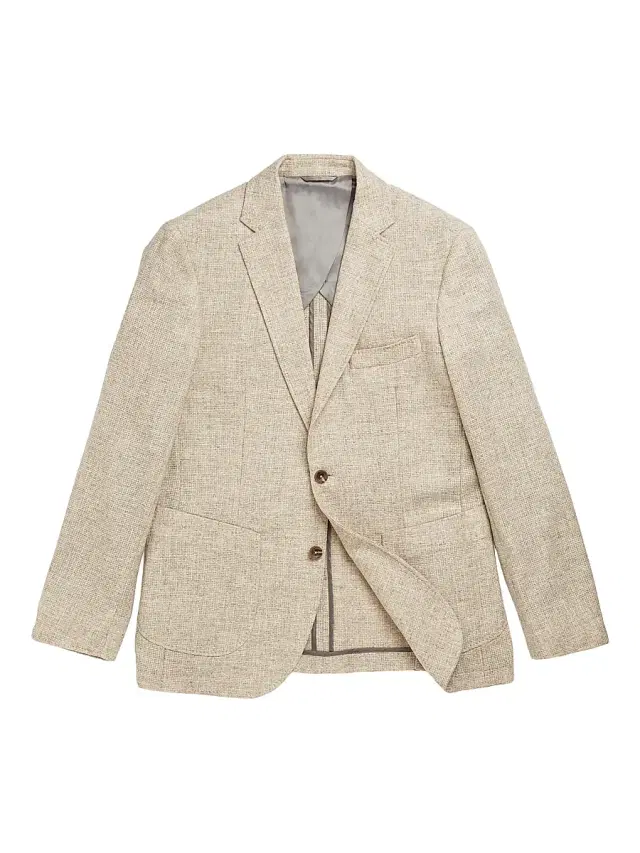 Men's Mt Mason Wool Single-Breasted Blazer - Macadamia