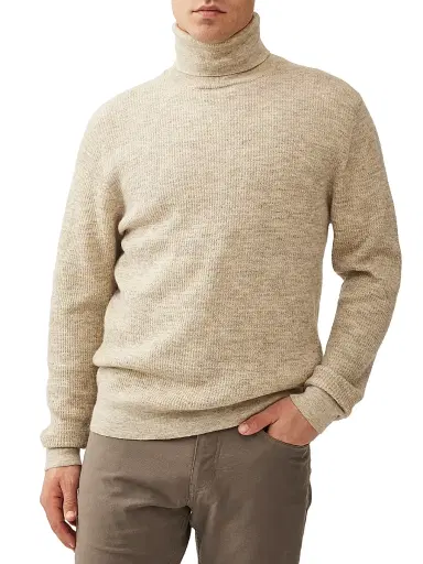 Rodd & Gunn Men's Castle Ridge Wool Turtleneck Sweater - Birch - Size XXL | Thumbnail 3