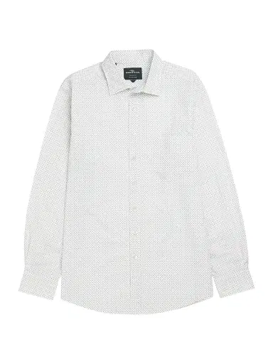 Rodd & Gunn Men's Middle Peak Geometric Cotton Button-Front Shirt - Snow - Size XXL | Thumbnail 1