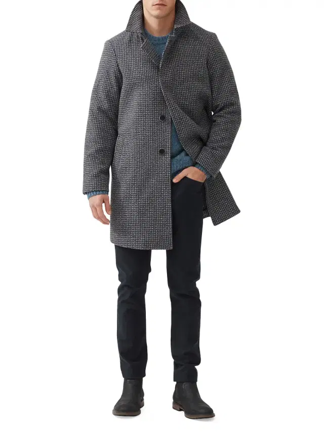 Rodd & Gunn Men's Hundalee Tweed Houndstooth Coat - Dusk