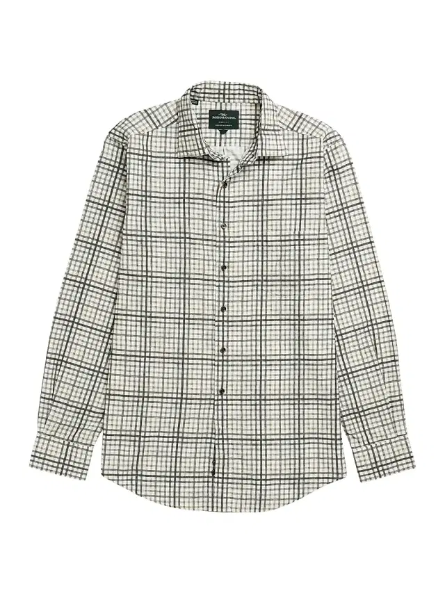 Men's Brookdale Check Cotton Button-Front Shirt - Charcoal