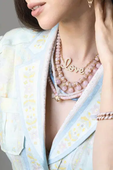 Sydney Evan Diamond Supersize Script Love Necklace | Thumbnail 4