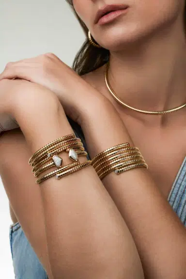Marina B Trisolina Bypass Diamond Bangle Bracelet | Thumbnail 2