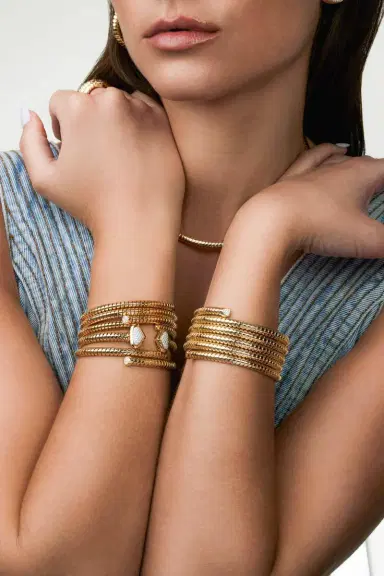 Marina B Trisolina Bypass Diamond Bangle Bracelet | Thumbnail 4