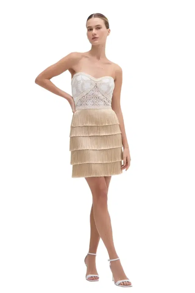 PatBo NATURAL CROCHET MINI DRESS