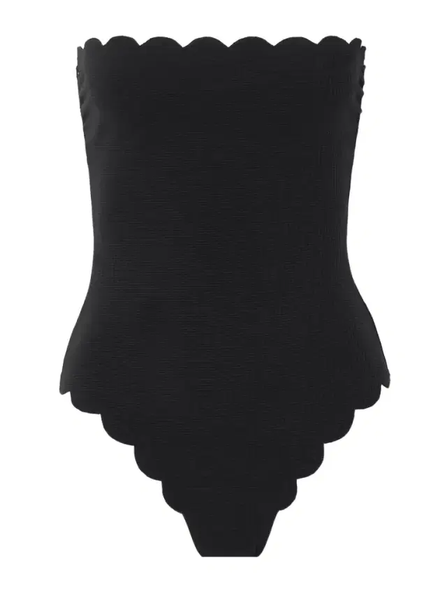 Chesapeake Reversible Strapless Scalloped Stretch-crepe Swimsuit