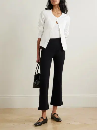 LESET Rio Cropped Stretch-ponte Flared Pants | Thumbnail 2 LESET Rio Cropped Stretch-ponte Flared Pants | Thumbnail 2