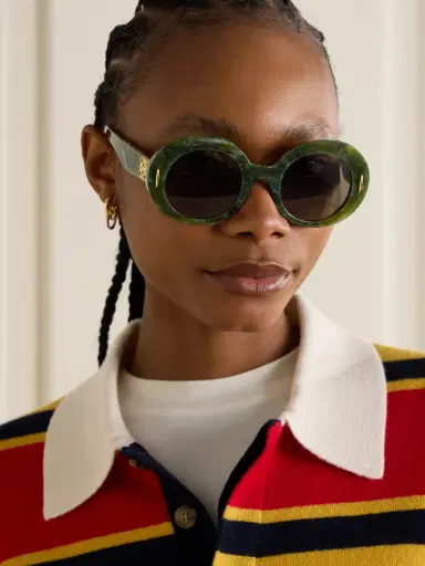 Loewe Round-frame Marbled Acetate Sunglasses | Thumbnail 2 Loewe Round-frame Marbled Acetate Sunglasses | Thumbnail 2