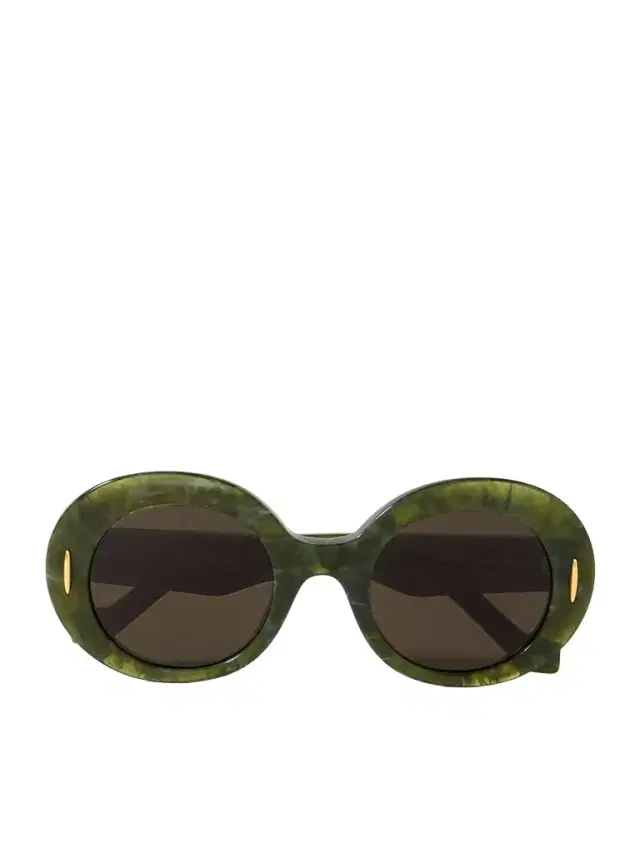 Loewe Round-frame Marbled Acetate Sunglasses